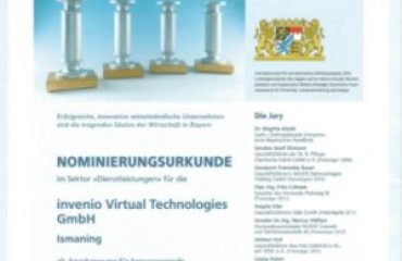 Nominierung Bayerischer Mittelstandspreis 2019